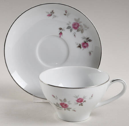 Garnet Rose Flat Cup & Saucer Set