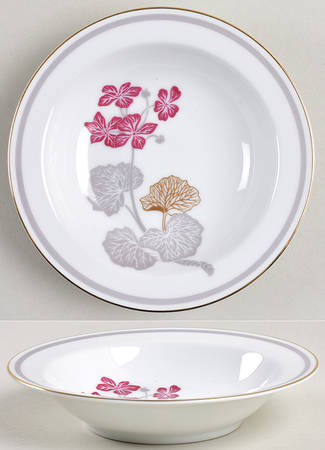 Geranium Rim Fruit/Dessert (Sauce) Bowl