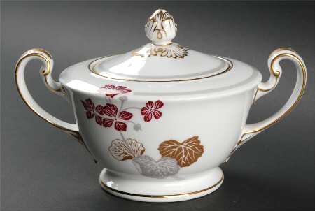 Geranium Sugar Bowl & Lid