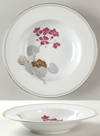 Geranium Rim Soup Bowl