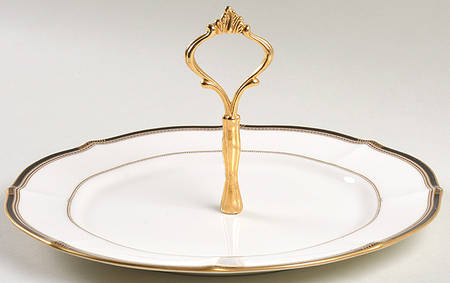 Gilded Age Round Serving Plate with Handle (DP)