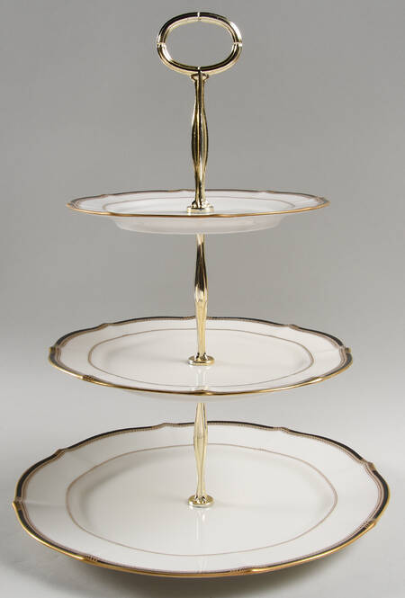 Gilded Age 13 7/8"-14 1/4" 3-Tiered Serving Tray(DP,SP,BB) HC