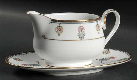 Gilded Blossoms Gravy Boat & Underplate (Relish/Butter)