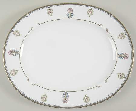 Gilded Blossoms 15" Oval Serving Platter