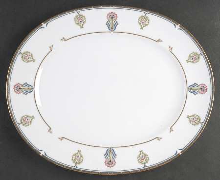 Gilded Blossoms 13" Oval Serving Platter