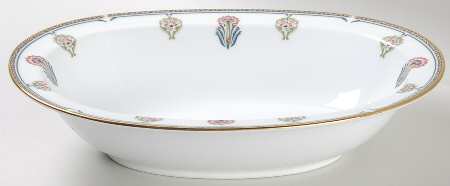 Gilded Blossoms 10" Oval Vegetable Bowl