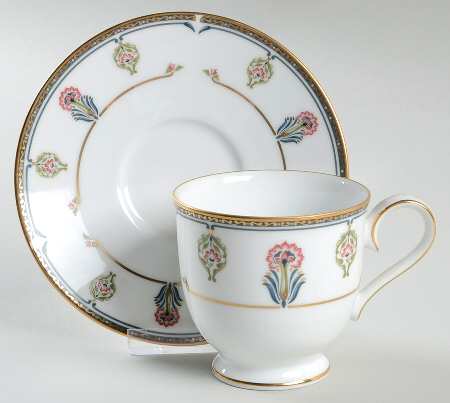 Gilded Blossoms Footed Cup & Saucer Set