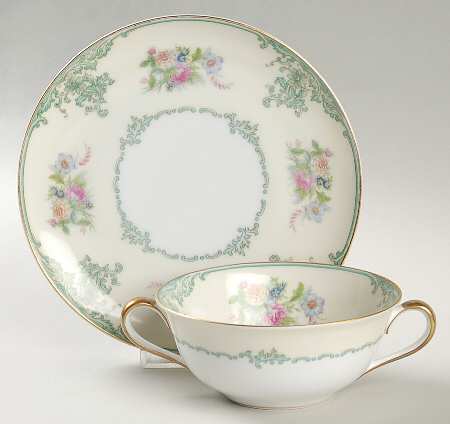 Glendon Flat Cream Soup Bowl & Saucer Set