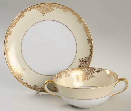 Glovern Flat Cream Soup Bowl & Saucer Set