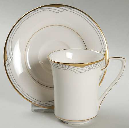 Golden Cove Flat Demitasse Cup & Saucer Set