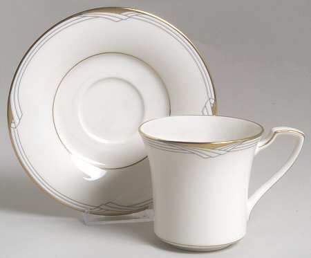 Golden Cove Flat Cup & Saucer Set