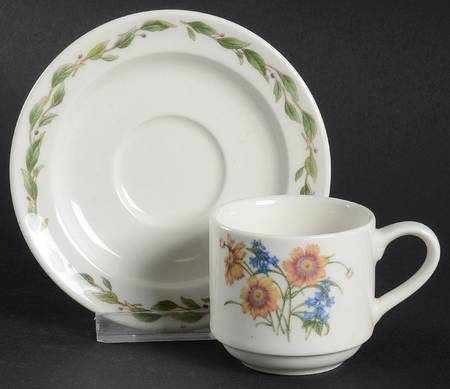 Gourmet Garden Flat Demitasse Cup & Saucer Set