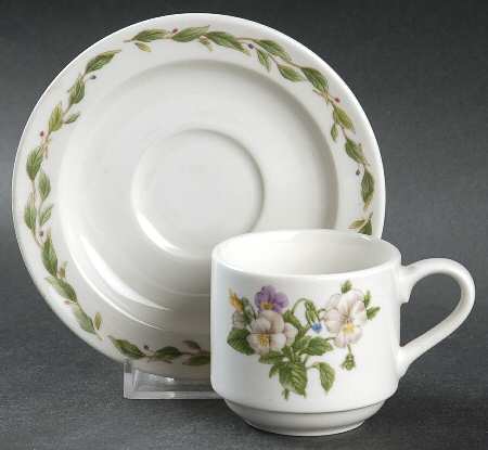 Gourmet Garden Flat Demitasse Cup & Saucer Set