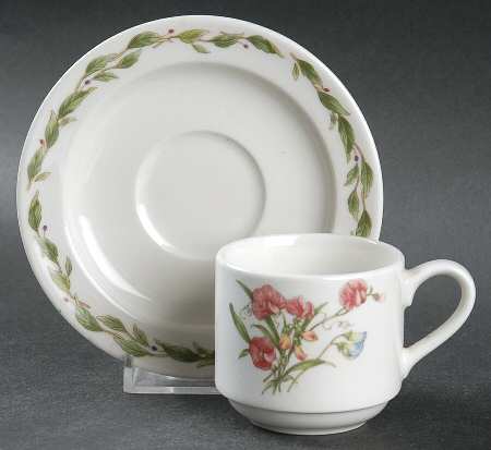Gourmet Garden Flat Demitasse Cup & Saucer Set