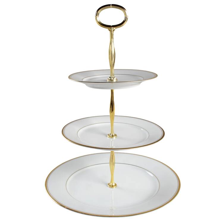 Goldart 13 7/8"-14 1/4" 3-Tiered Serving Tray(DP,SP,BB) HC