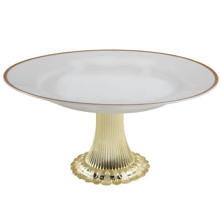 The Goldena Cake Stand with 4"-5" Metal Pedestal  Hc