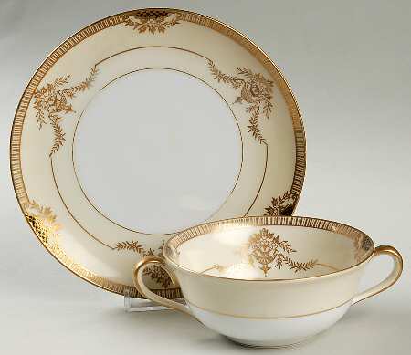 Goldier Flat Cream Soup Bowl & Saucer Set