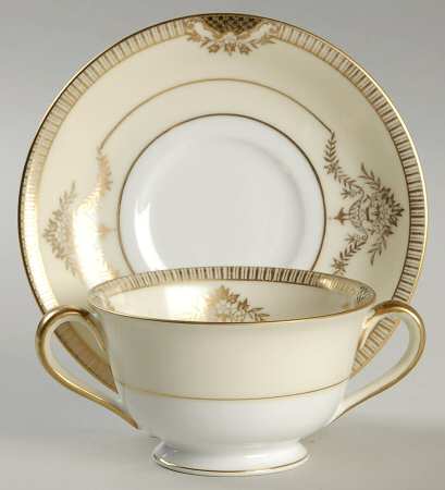 Goldier Footed Bouillon Cup & Saucer