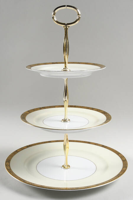 Goldkin (4985) 13 7/8"-14 1/4" 3-Tiered Serving Tray(DP,SP,BB) HC