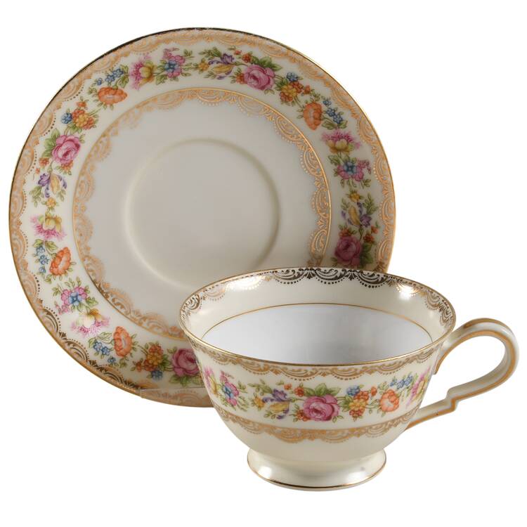 Goldlace Footed Cup & Saucer Set