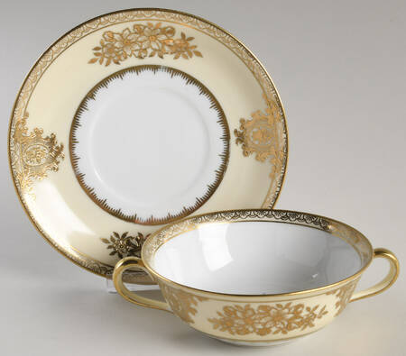Goldlinda Flat Cream Soup Bowl & Saucer Set