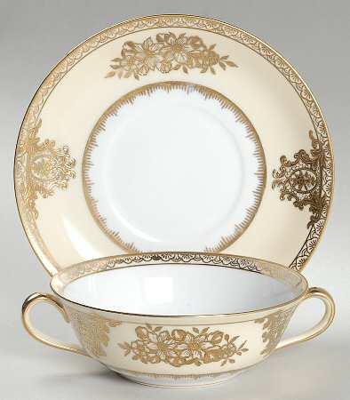 Goldlinda Flat Cream Soup Bowl & Saucer Set
