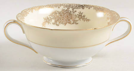 Goldlure Footed Cream Soup Bowl