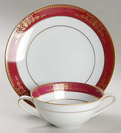 Goldmere Flat Cream Soup Bowl & Saucer Set