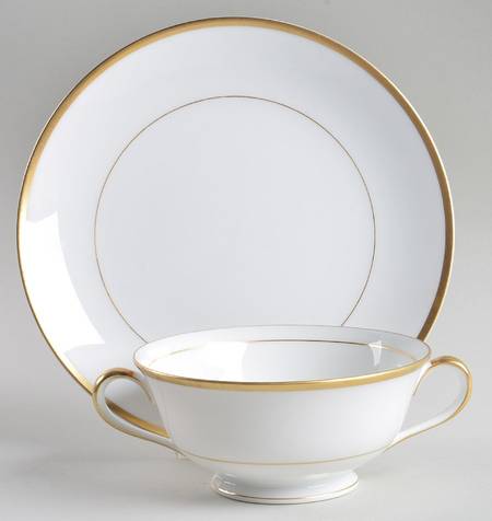Goldray Footed Cream Soup Bowl & Saucer Set