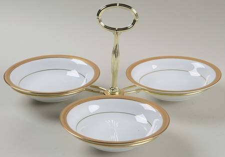 Goldwyn 7" x 12" 3-Part Relish & Metal Stand (FR) HC