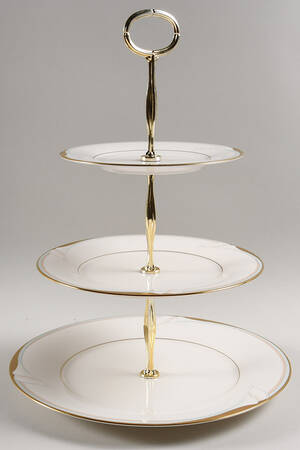 Golden Lily 13 7/8"-14 1/4" 3-Tiered Serving Tray(DP,SP,BB) HC