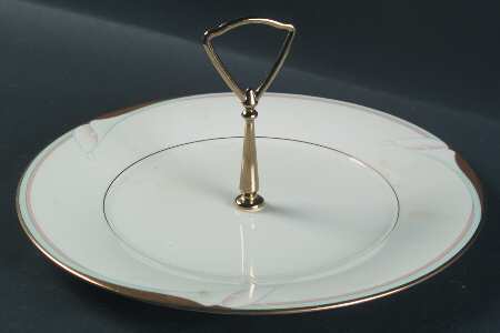 Golden Lily Round Serving Plate with Handle (DP)