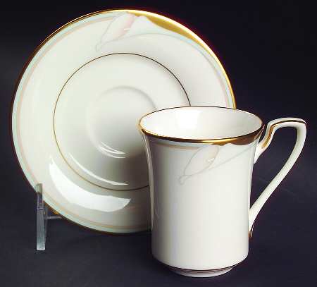 Golden Lily Flat Demitasse Cup & Saucer Set
