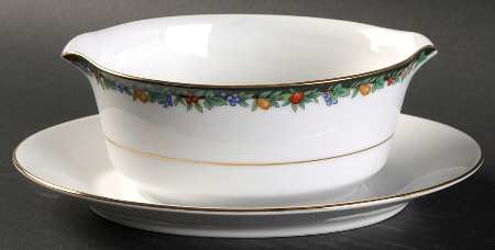 Golden Orchard Gravy Boat with Attached Underplate