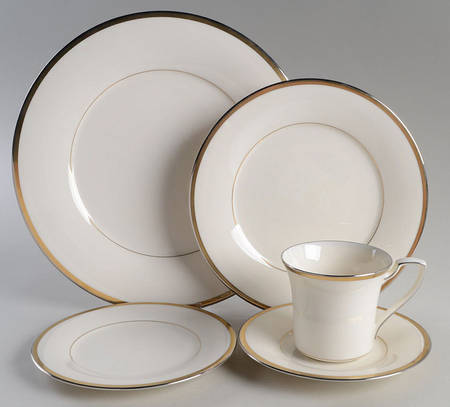Gold and Platinum 5 Piece Place Setting