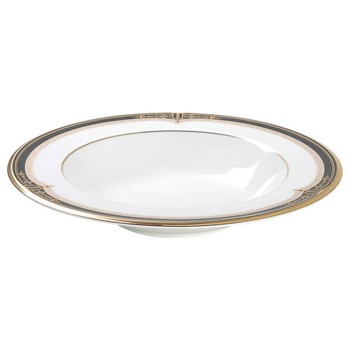 Gold and Sable Rim Soup Bowl
