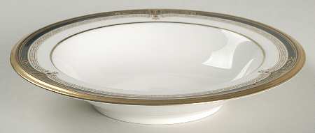 Gold and Sable Rim Fruit/Dessert (Sauce) Bowl