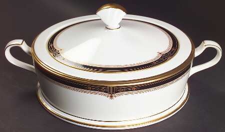 Gold and Sable Round Covered Vegetable