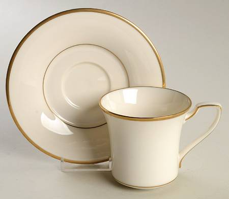 Golden Serenade Flat Cup & Saucer Set