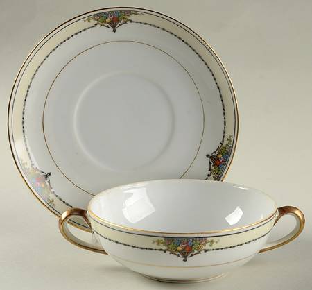 Gotham (Gold) Flat Cream Soup Bowl & Saucer Set