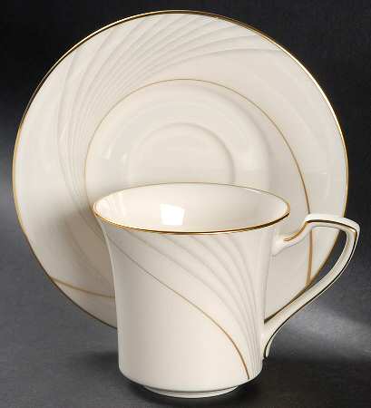 Golden Tide Flat Cup & Saucer Set