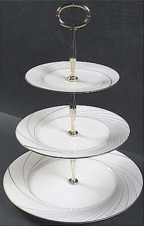 Golden Tide 13 7/8"-14 1/4" 3-Tiered Serving Tray(DP,SP,BB) HC