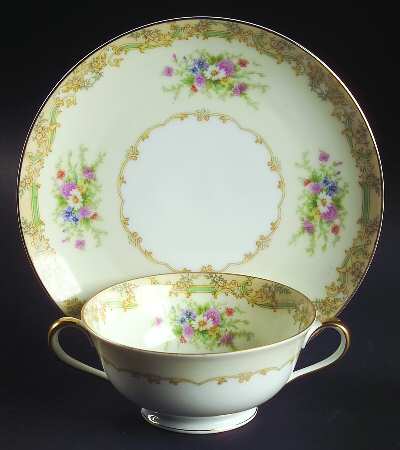 Gramatan Footed Cream Soup Bowl & Saucer Set