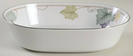 Grape Arbor 9" Oval Vegetable Bowl