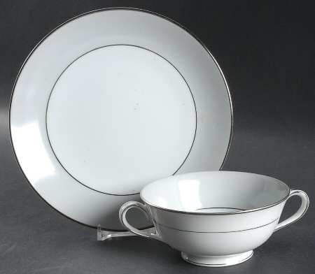 Grayburn Footed Cream Soup Bowl & Saucer Set