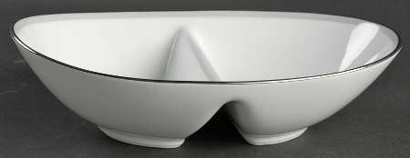 Graytone 10" Oval Divided Vegetable Bowl