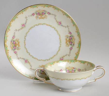 Greenbrier Footed Cream Soup Bowl & Saucer Set