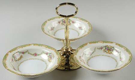Greenbrier 7" x 12" 3-Part Relish & Metal Stand (FR) HC