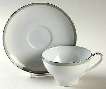 Greentone Flat Cup & Saucer Set
