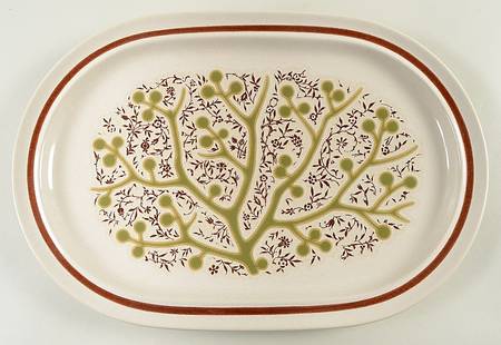 Green Tree 14" Oval Serving Platter